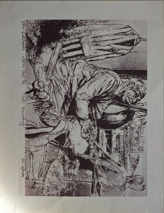 Jazz kolekcja 4 x litografii Four Jazz Scenes New Orlean Kenneth Burke