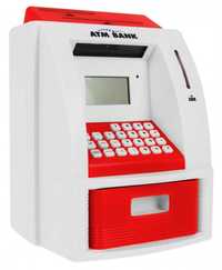 Skarbonka Bankomat ATM Sejf czerwony - POLSKIE NOMINAŁY - ZED0001