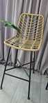 Hoker nowy rattan rattanowy boho wysoki industrial brąz czarny krzesło