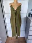 Asos r 46 kombinezon khaki szerokie nogawki plus size 100%bawełna