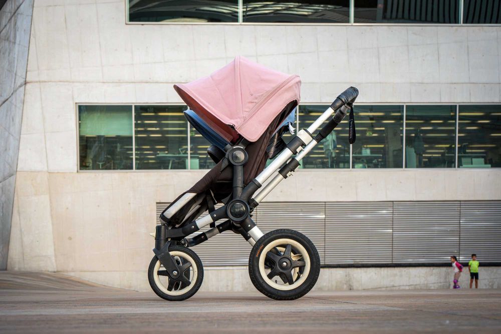 Bugaboo Donkey Twin azul e rosa (Porto)