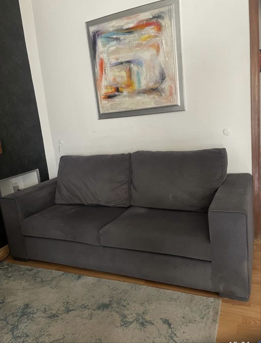 Sofa cinzento para venda em pele