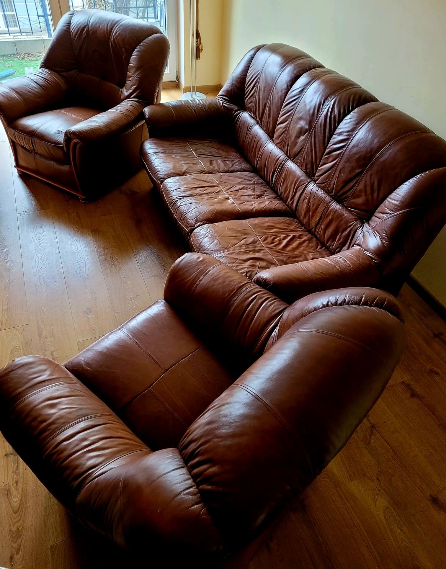 Fotele skórzane (skóra naturalna) kolor brązowy/czekoladowy