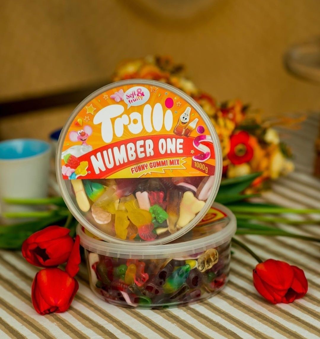 Желейні цукерки Trolli Number One Funny Gummi Mix Тролі Веселий Мікс