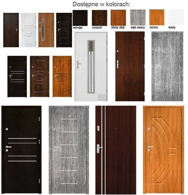 DRZWI WEJŚCIOWE drewniane i metalowe zewnętrzne z montażem