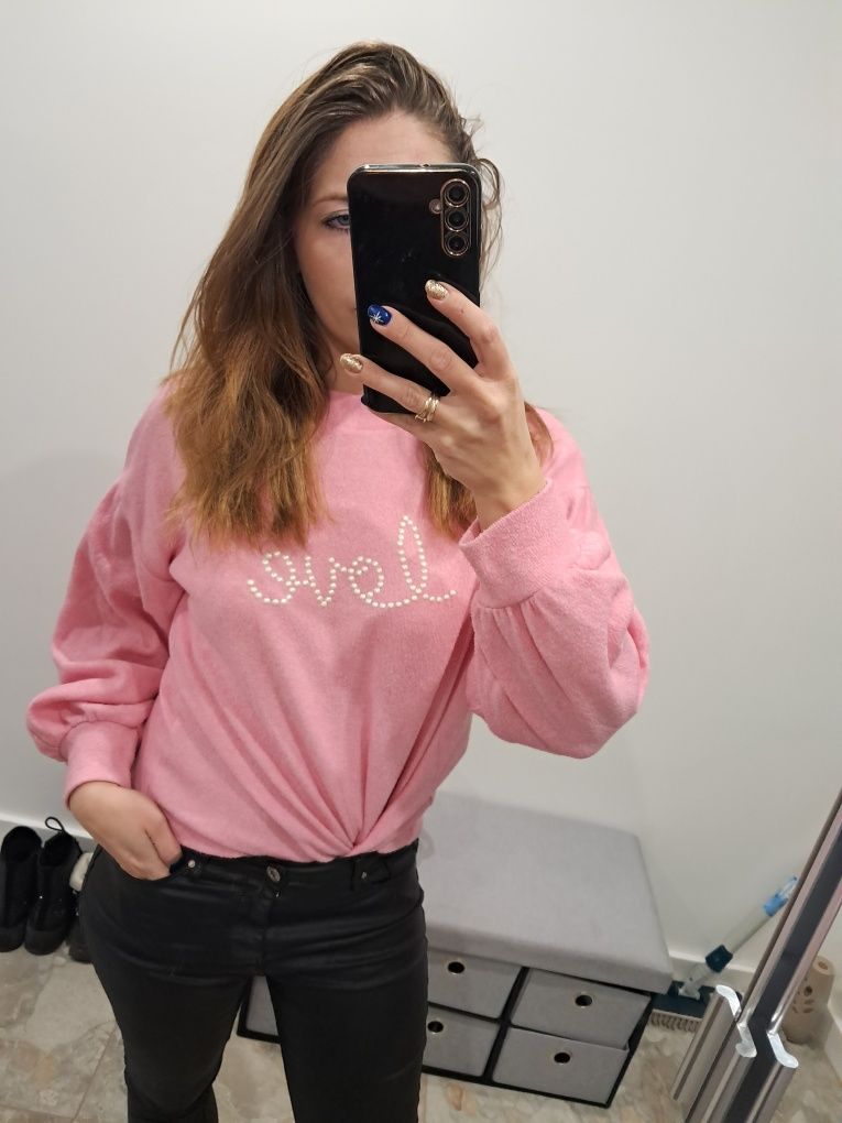 Rozowy sweter oversieze f&f  S M L rozowy neonowy