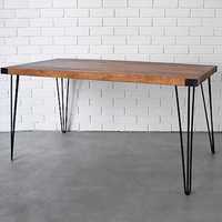 Dębowe biurko / stół z metalowymi nogami hairpin w stylu loftowym