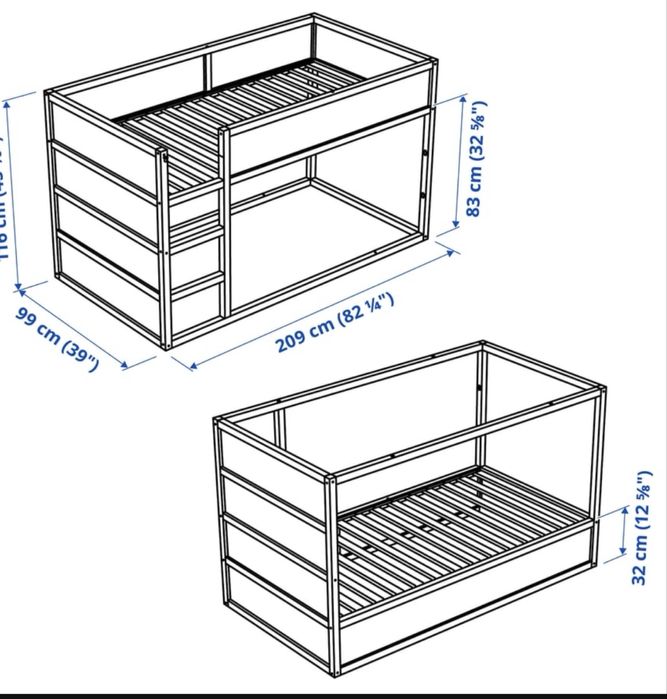 KURA - cama reversível + estrado + cabana sorveteria