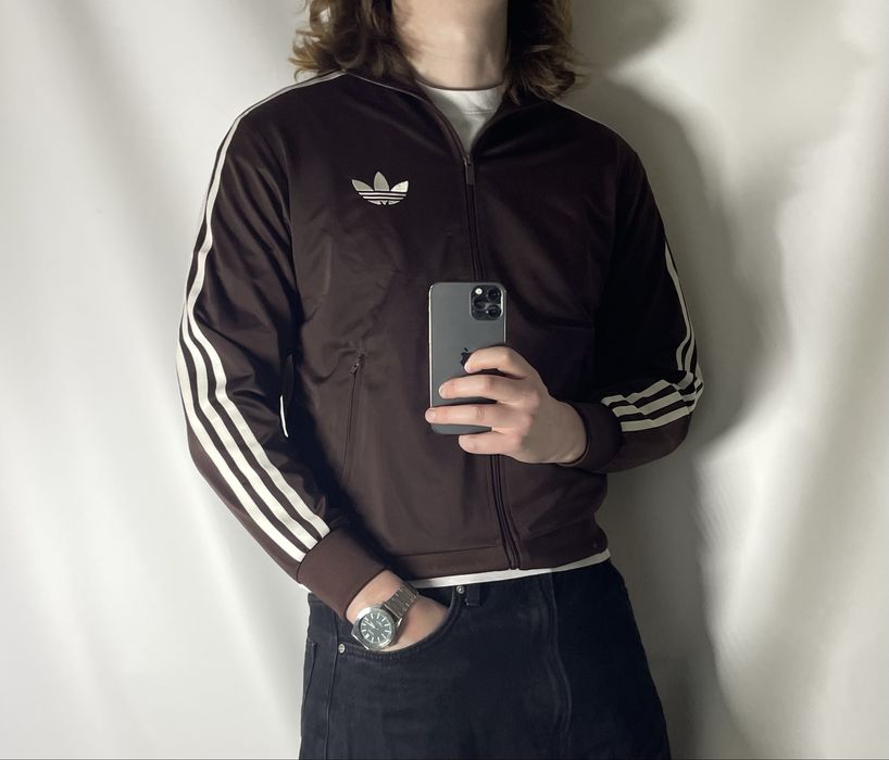 Коричнева олімпійка Adidas Firebird S олимпийка адидас зип худи