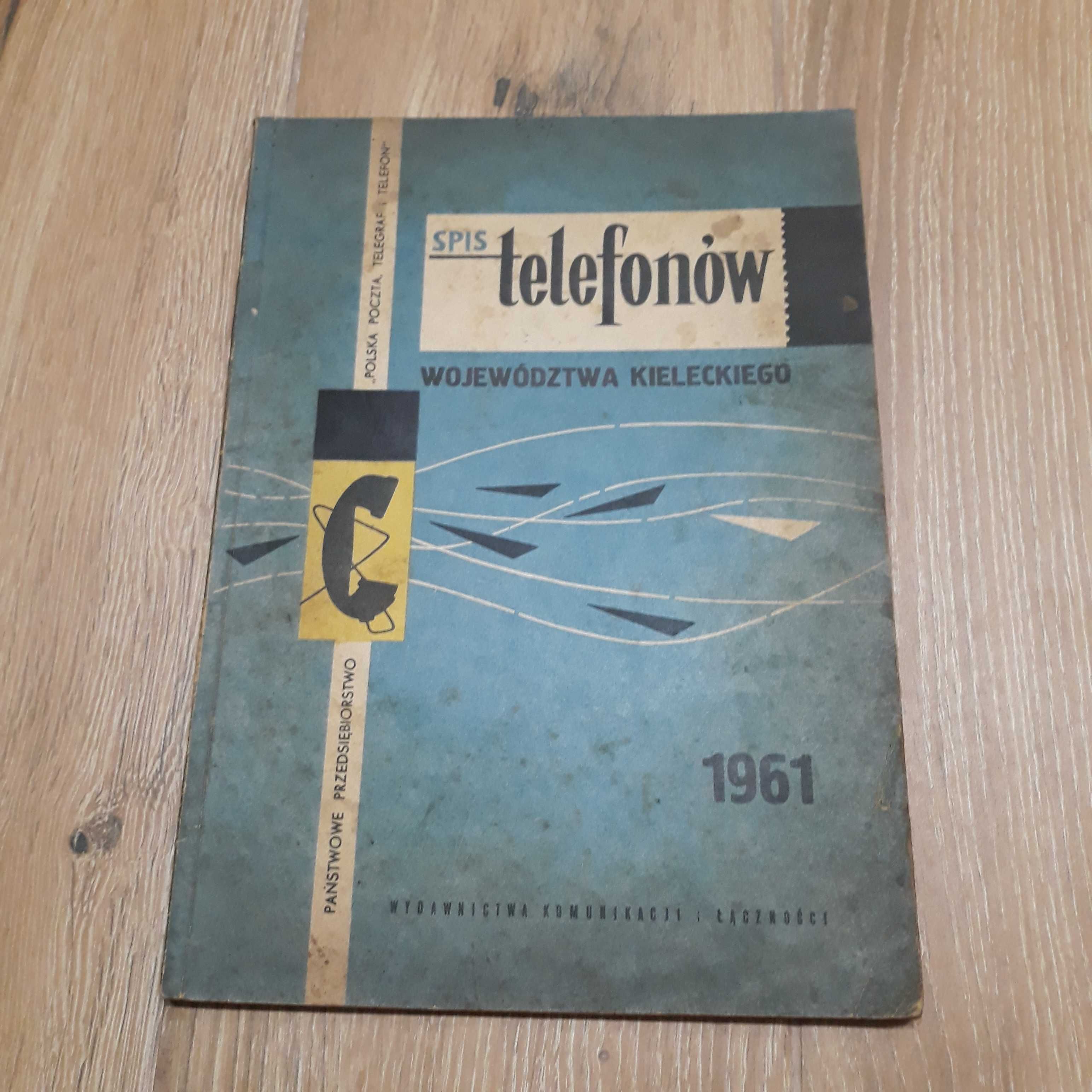 Stary spis telefonów woj.  Kieleckiego 1961  PRL  Unikat