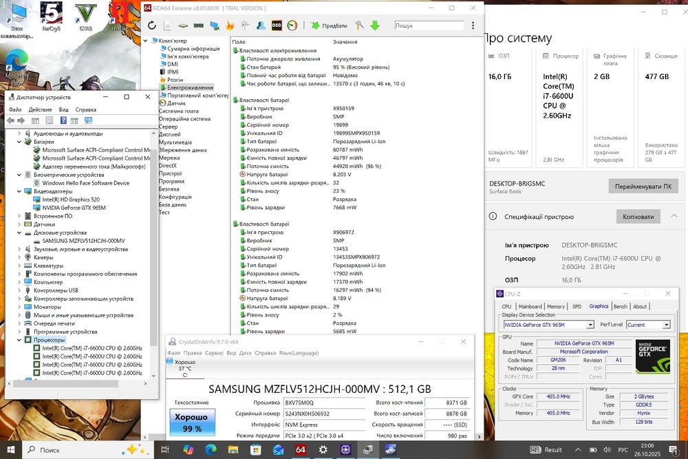 Игровой Surface Book  2K |Core i7 | GTX 965M | 16 ГБ RAM | SSD 512 |