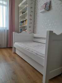 Białe łóżko dla dziecka z barierką - materac 180 x 60 cm