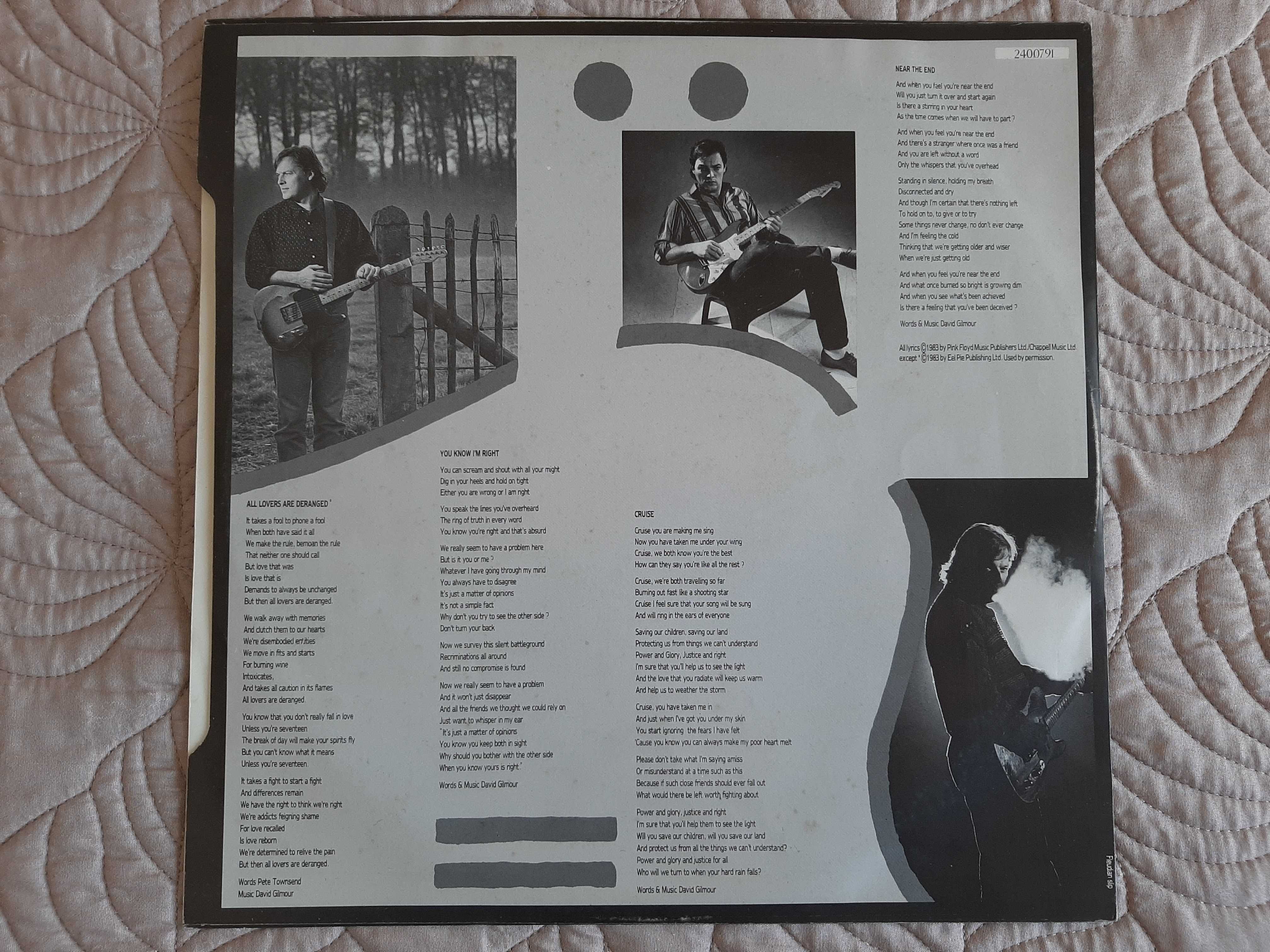 David Gilmour - About Face - Portugal - Vinil LP