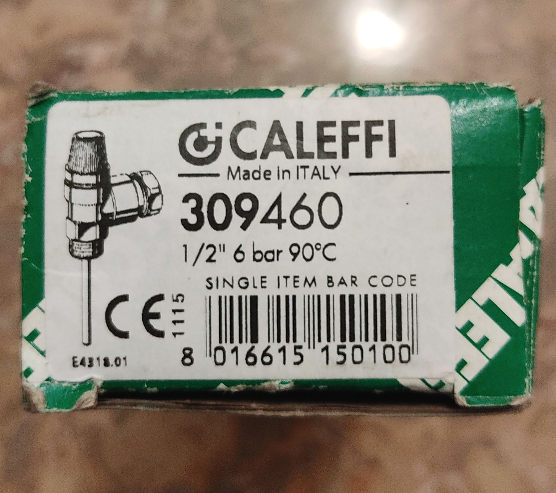 NOVA Válvula segurança para depósito (Caleffi 6 bar.90ºC 1/2")