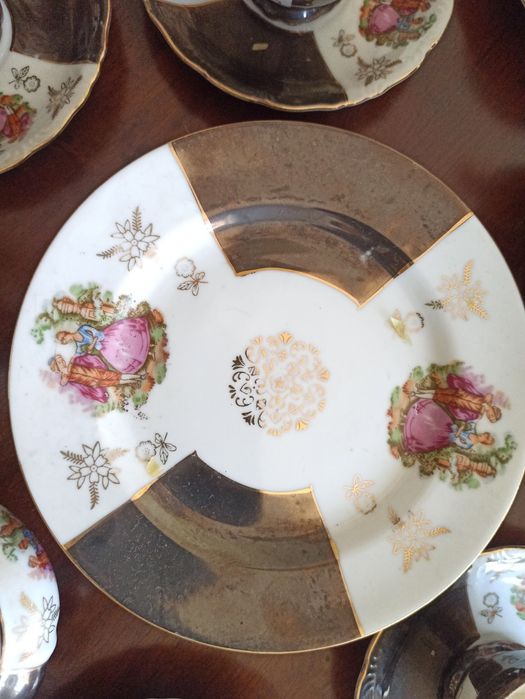 Serviço de chá chinês para 6 pessoas em porcelana Lucky China - meados