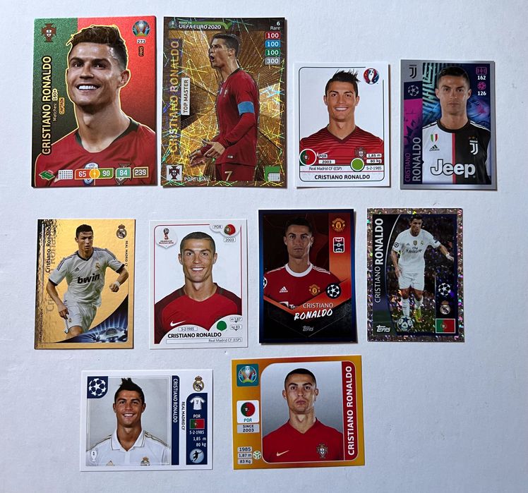Cristiano Ronaldo cartas / cromos Panini / Topps