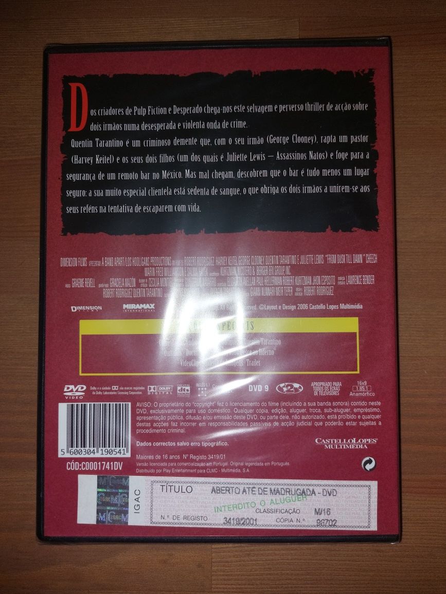 DVD NOVO e SELADO - " Aberto até de Madrugada " Tarantino