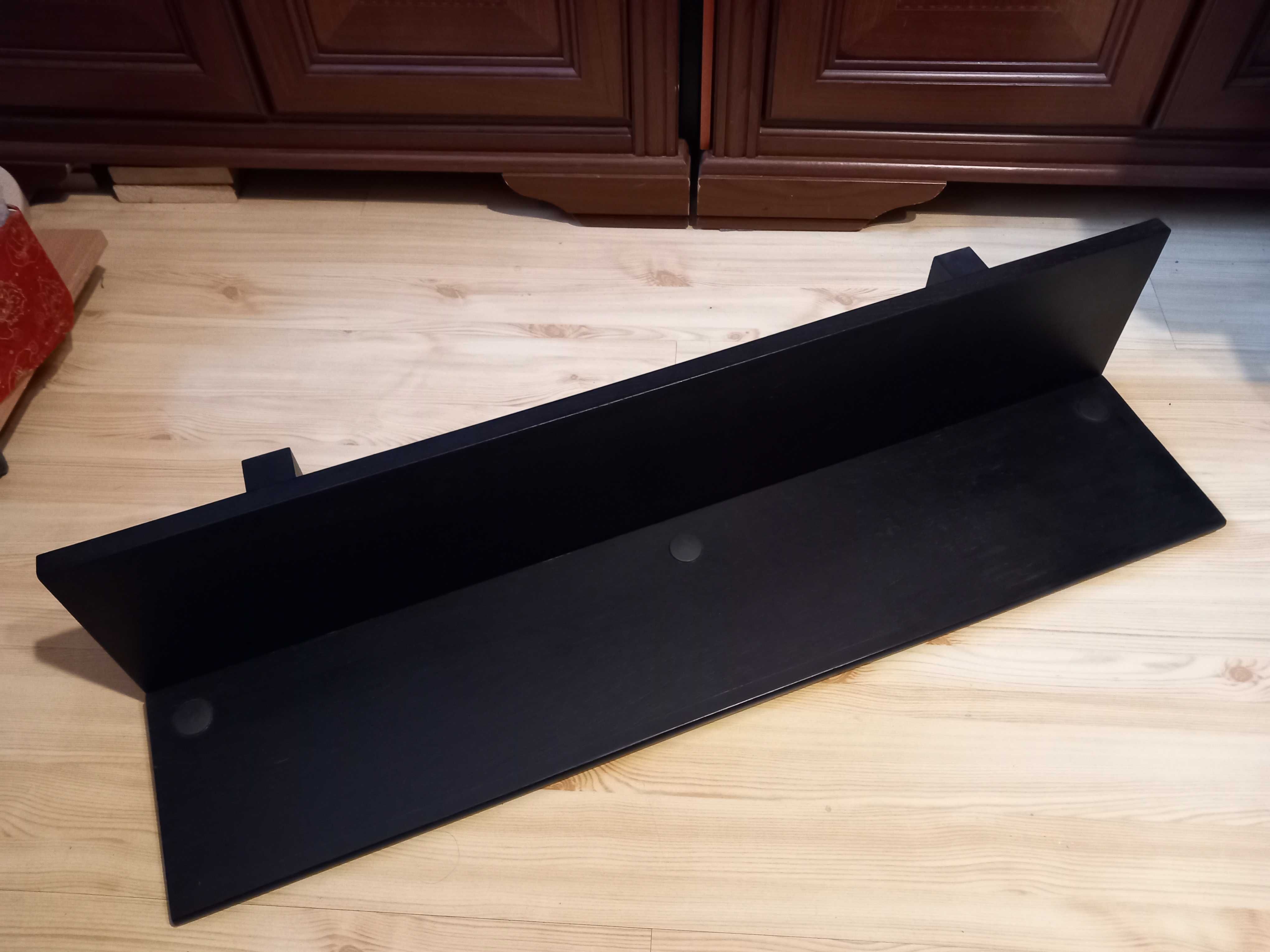Półka wisząca czarna z płyty MDF 90x27x20 cm