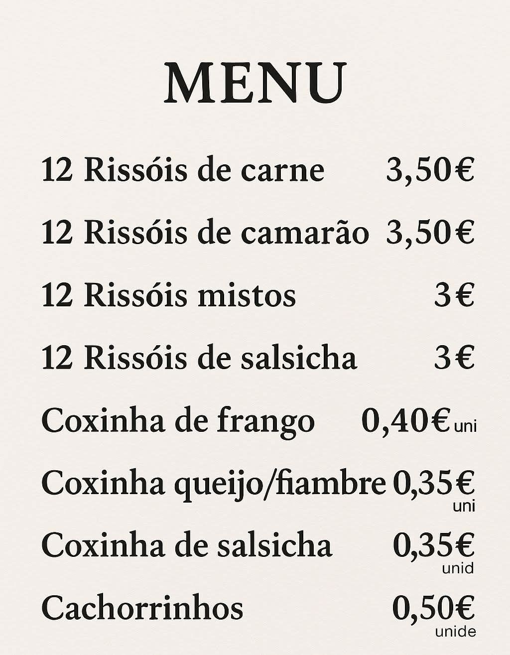 Salgadinhos caseiros