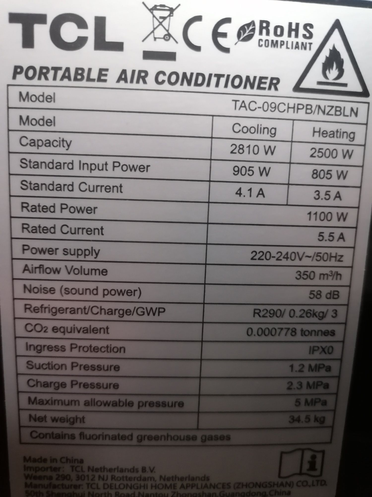 Klimatyzator przenośny TCL