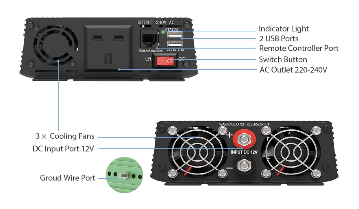 Інвертор 12v/220v EDECOA