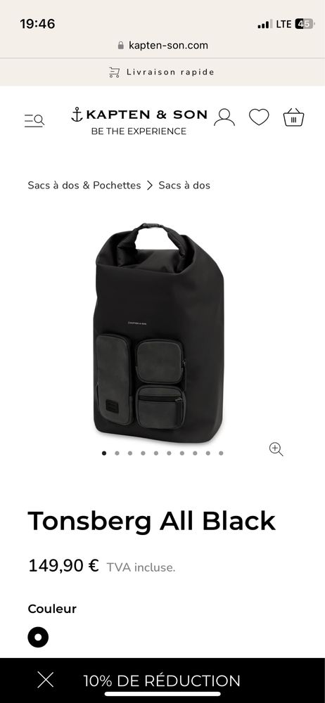 Топовий новий рюкзак німецької фірми Kapten & Son Tonsberg All Black