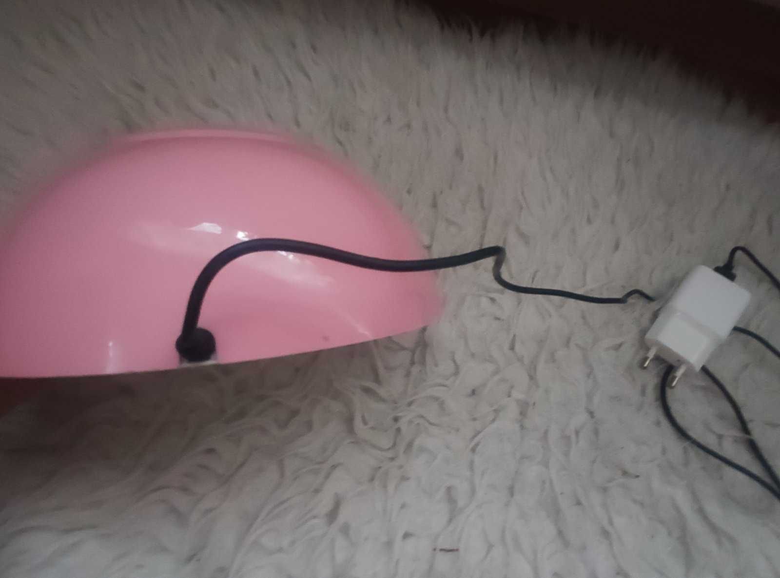 Różowa lampa do paznokci uv/ led, 18 świateł, zasilana przez USB