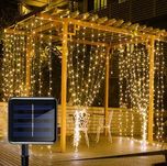 Solarna kurtyna ledowa 3x3 m świetlna zewnętrzna do ogrodu na balkon