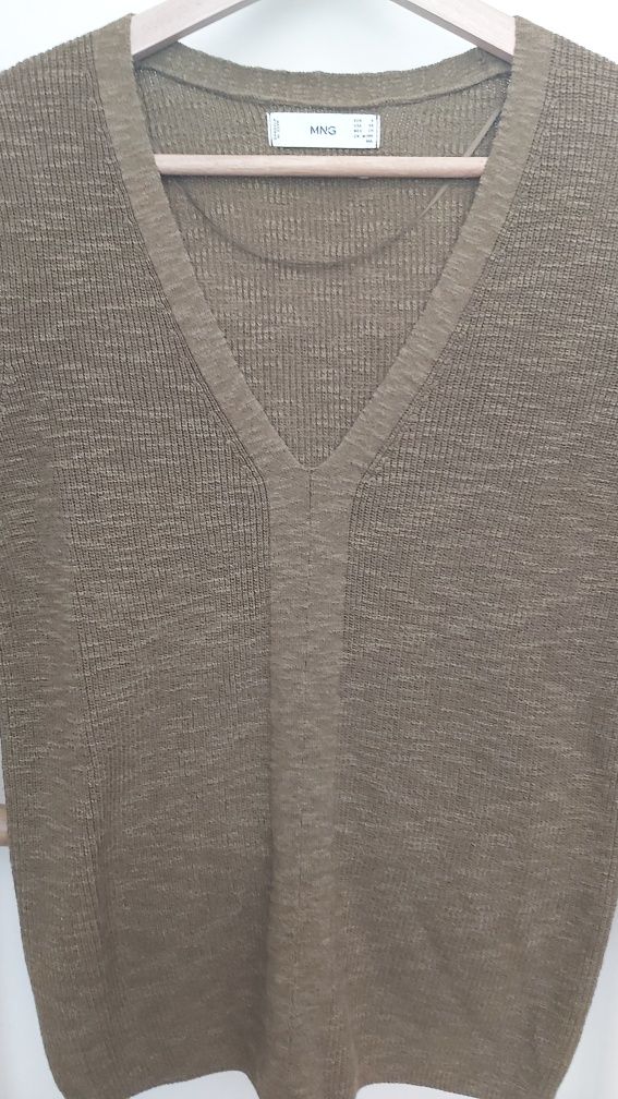 Camisola malha verde oliva da Mango