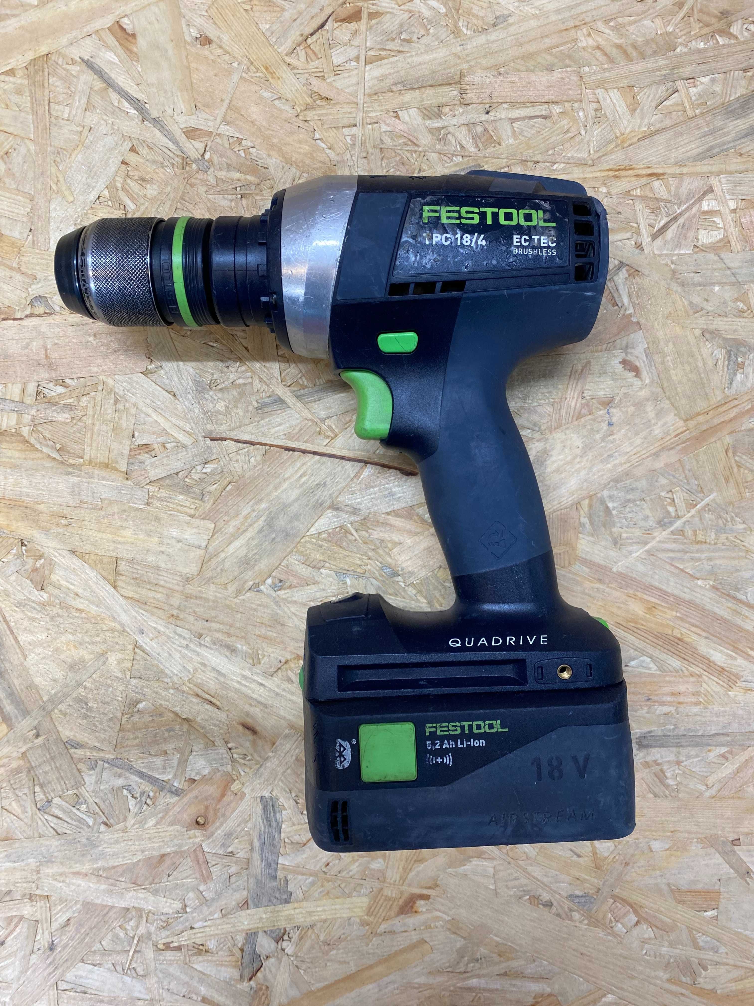 Festool wiertarko wkrętarka udarowa QUADRIVE FESTOOL TPC18/4 + aku 5,2