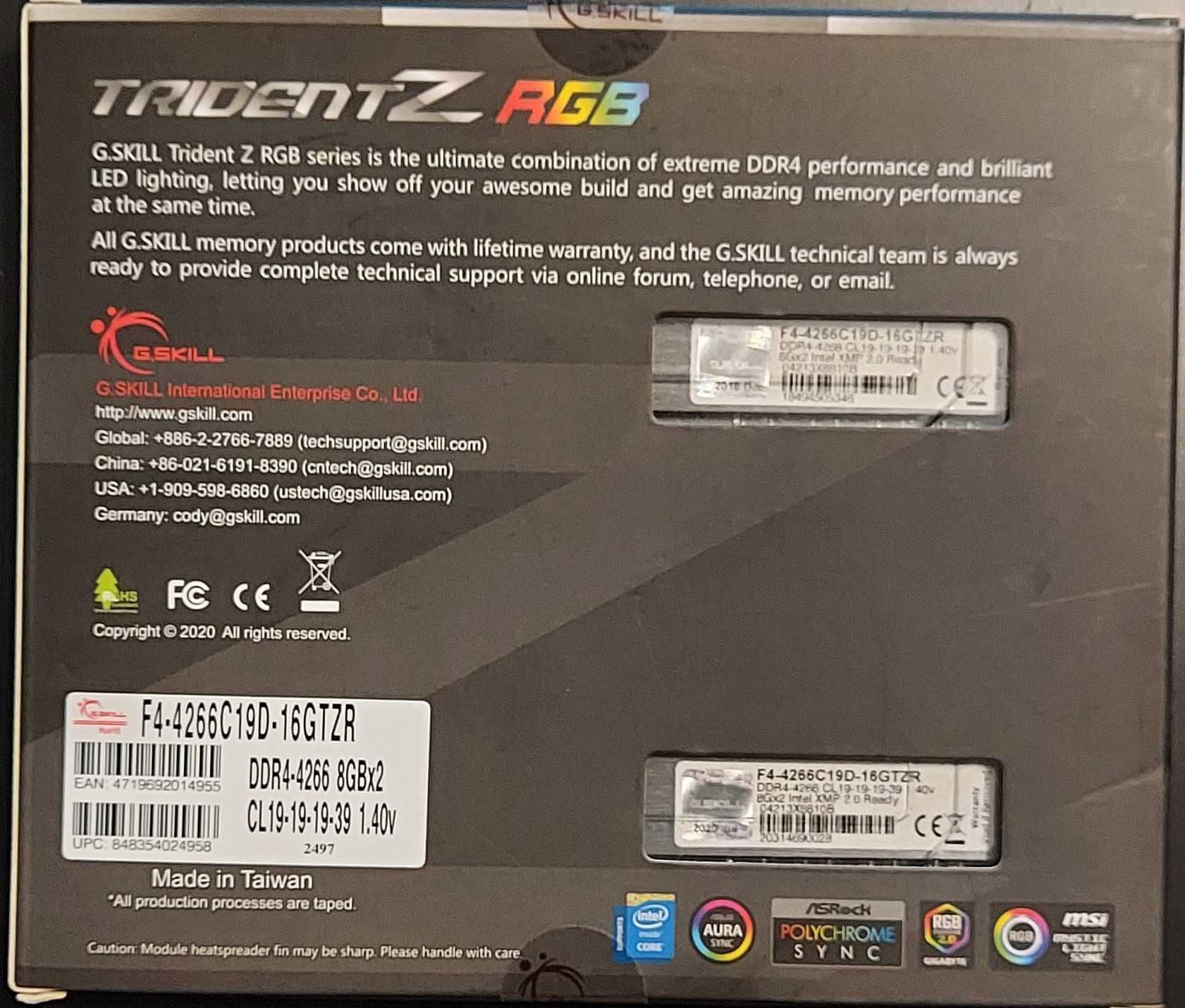 G.Skill F4-4266C19D-16GTZR (2 x 8 GB) pamięci RAM