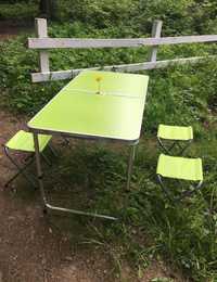 Набір садових меблів для пікніка стіл зі стільцями (зелений)