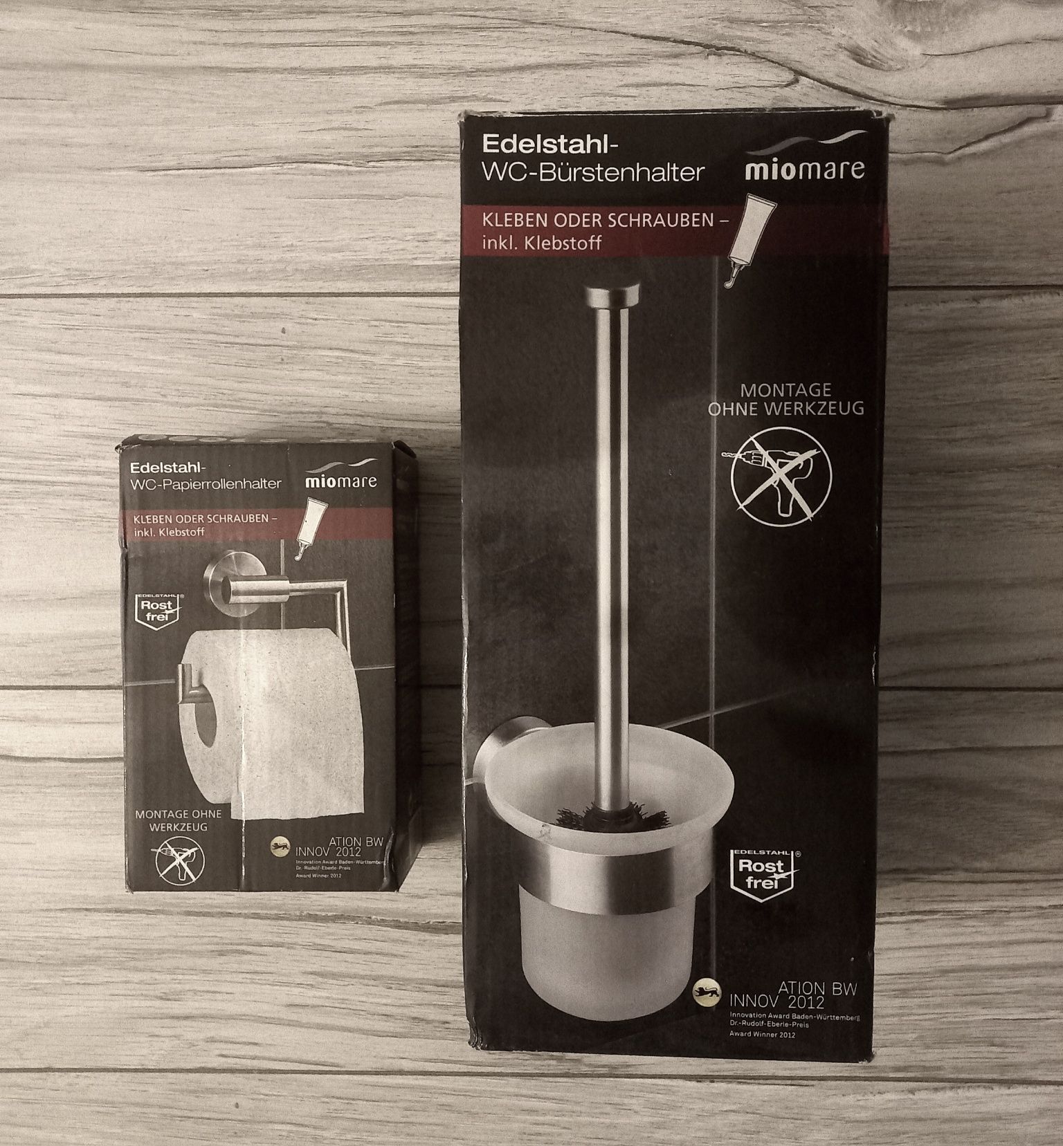 Zestaw łazienkowy, szczotka + wieszak na papier