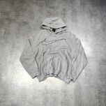 MĘSKA Bluza z Kapturem Hoodie Szara Bawełna Duże Logo Nike Haft