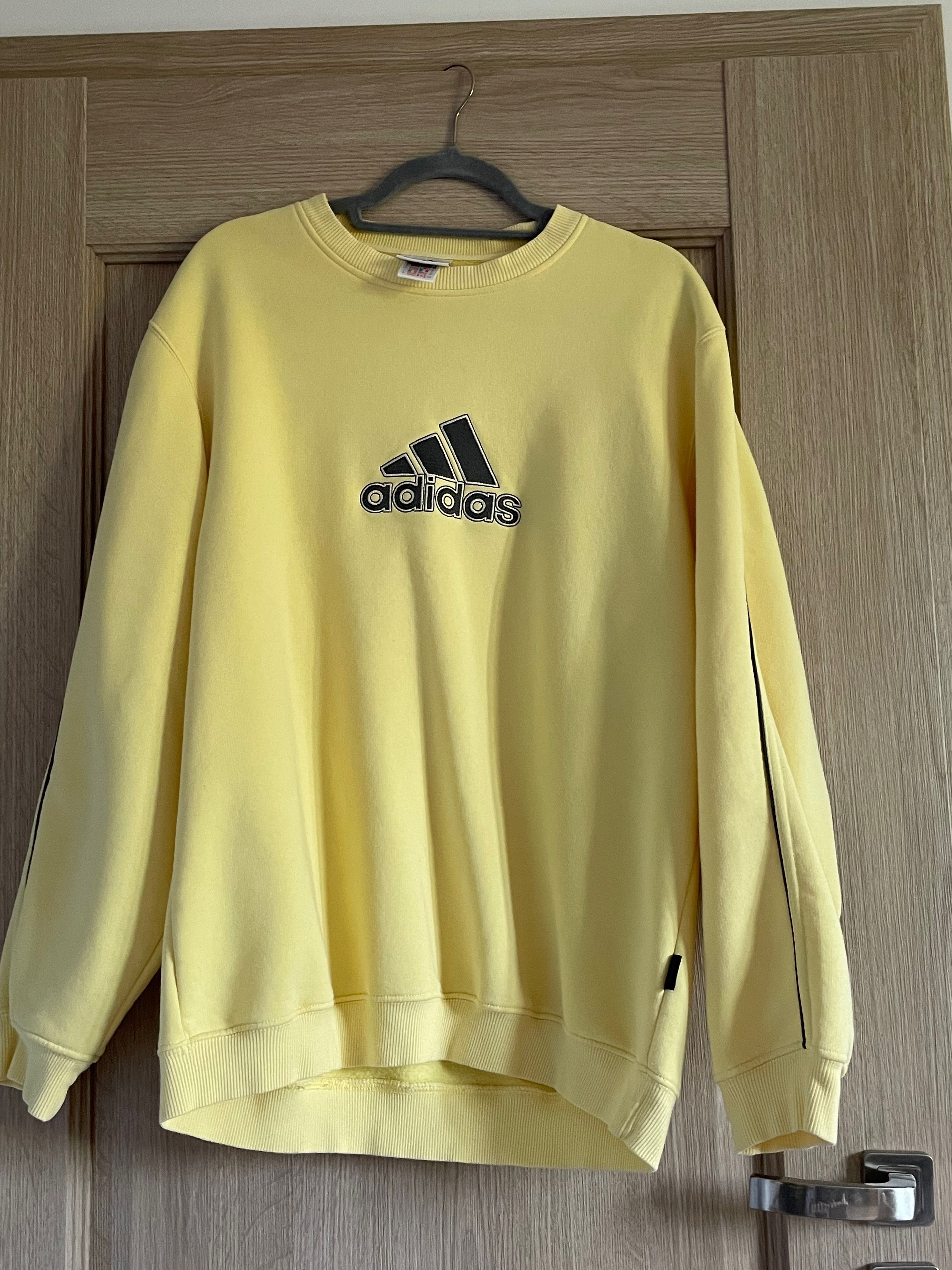 Vintage żółta bluza hoodie adidas