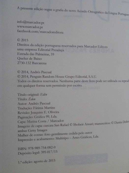 Éden de Andrés Pascual - 1ª Edição