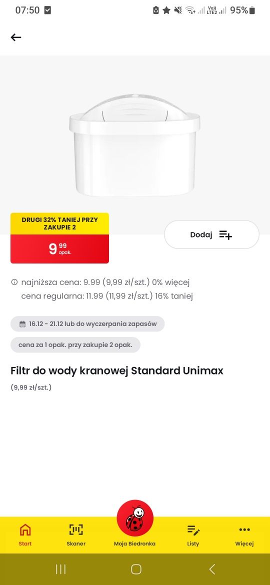 NOWY Śliczny dzbanek do filtrowania wody Brita Fill&Enjoy 1,5 l