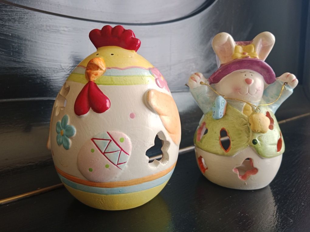 Lampiony Ceramiczne Kurczak i Zajączek