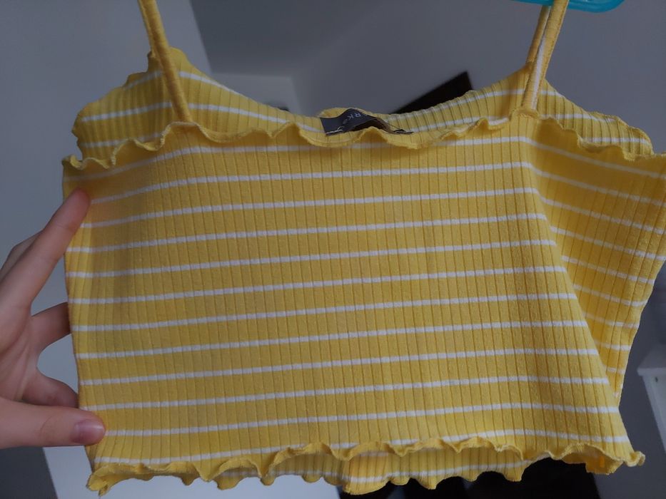 Nowy crop top, dzianinowy r.S