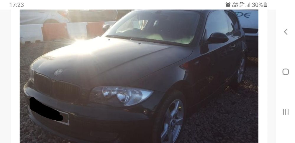 Maska błotnik zderzak BMW E81 E87 schwarz 2