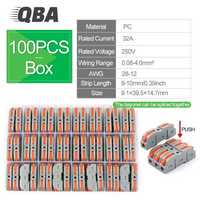 Szybkozłącze kablowe systemowe 1-polowe QBA - 100szt - Szare - BOX