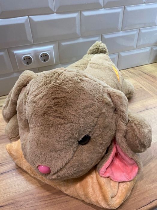 Плед игрушка подушка 3в1 кот мишка хомяк собака лев бегемот