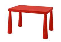 stolik dziecięcy IKEA MAMMUT czerwony 77x55 cm