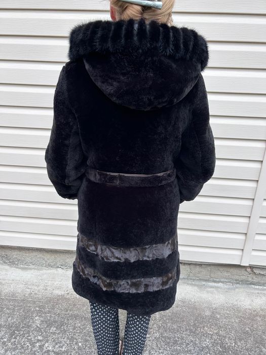 Шуба мутон + норка, S-M