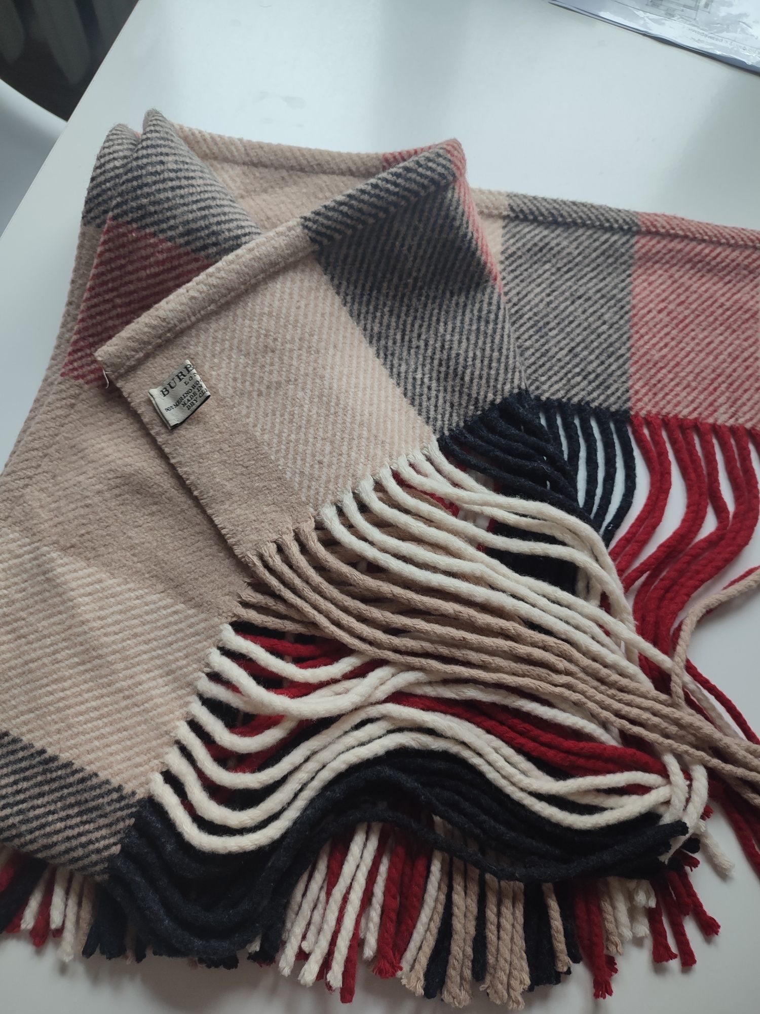 Оригінальний шарф Burberry з вовни меріноса та кашеміру