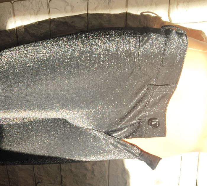 Piękne spodnie lycra czarne srebrne r. 34 AMISU nowe