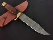 NÓŻ BOWIE myśliwski DAMAST STAL DAMASCEŃSKA 32cm. ręcznie kuty