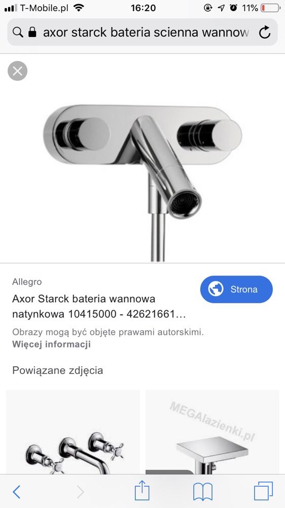 AXOR Starck bateria ścienna wannowa wanna nowa