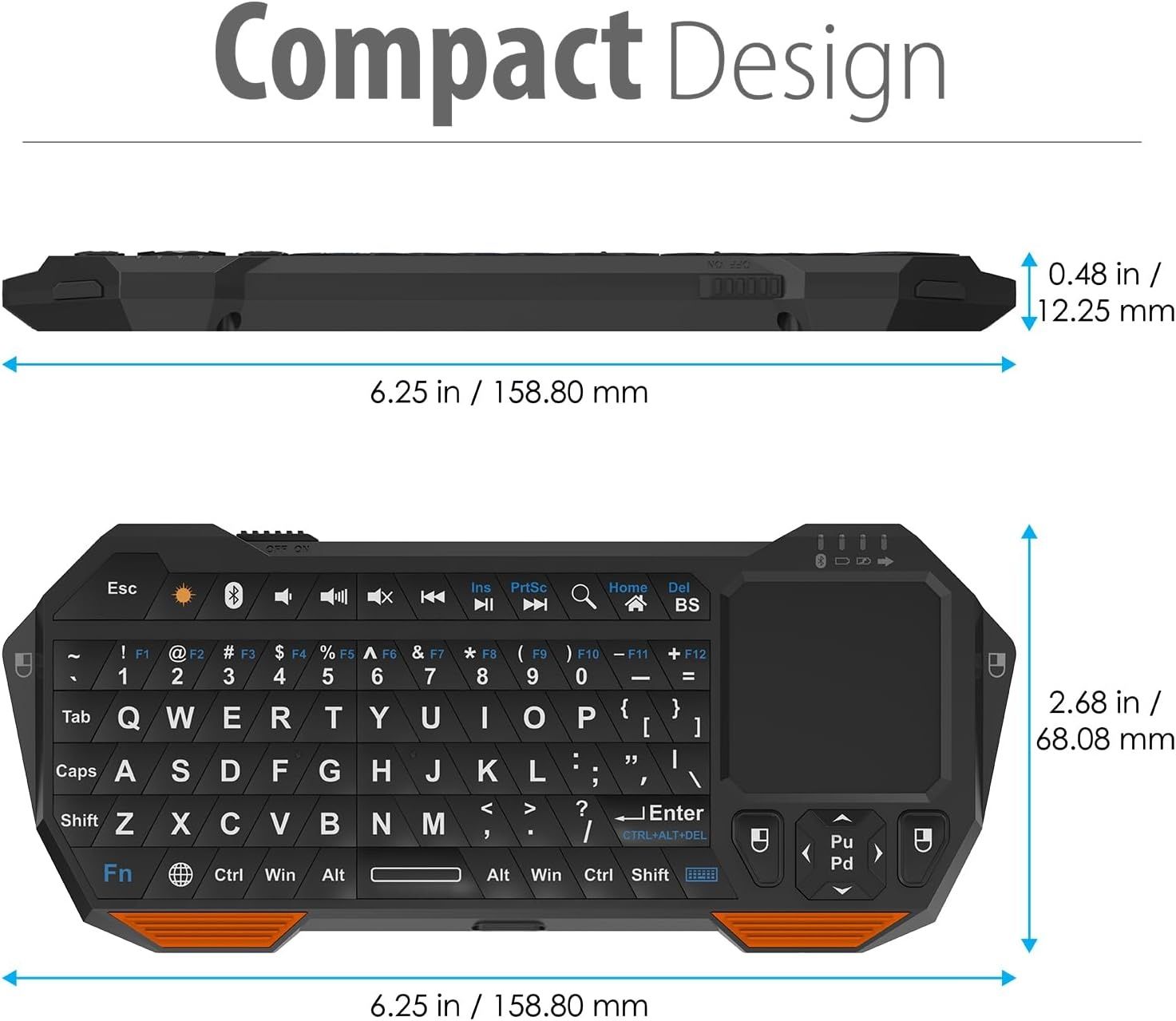 Fosmon Mini klawiatura Bluetooth z touchpadem bezprzewodowa