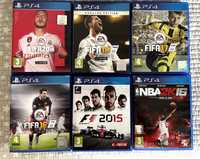 Videojogos PS4 (FIFA, NBA 2K e F1)